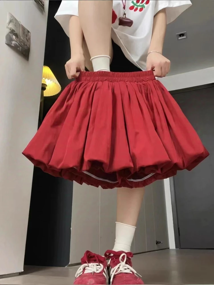 

Корейская плиссированная юбка с высокой талией, женская летняя новая милая юбка с бутоном цветка, юбка трапециевидной формы из полиэфирного волокна