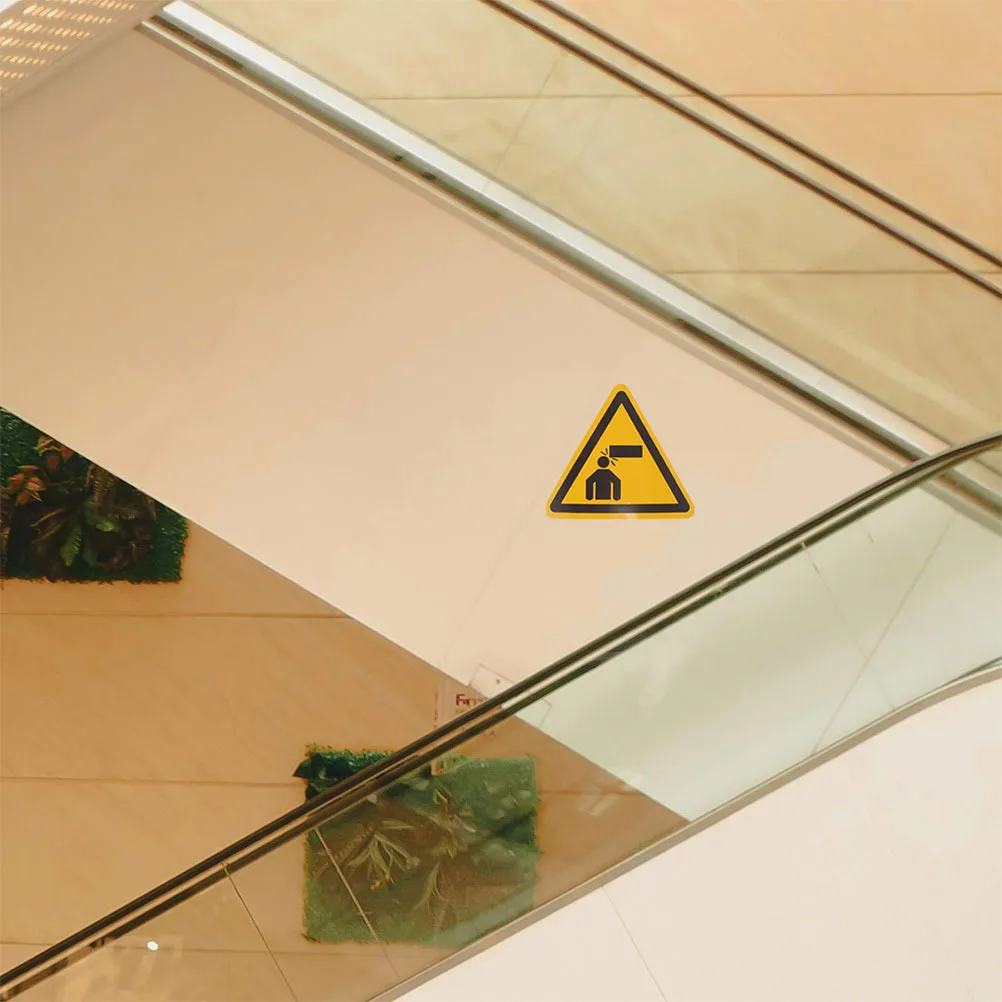 

4pcs Watch Your Head Sign Stickers Warning Decals For Low Ceiling Door Entry Stair Safety Hazard Alert Triangle Pvc Caution