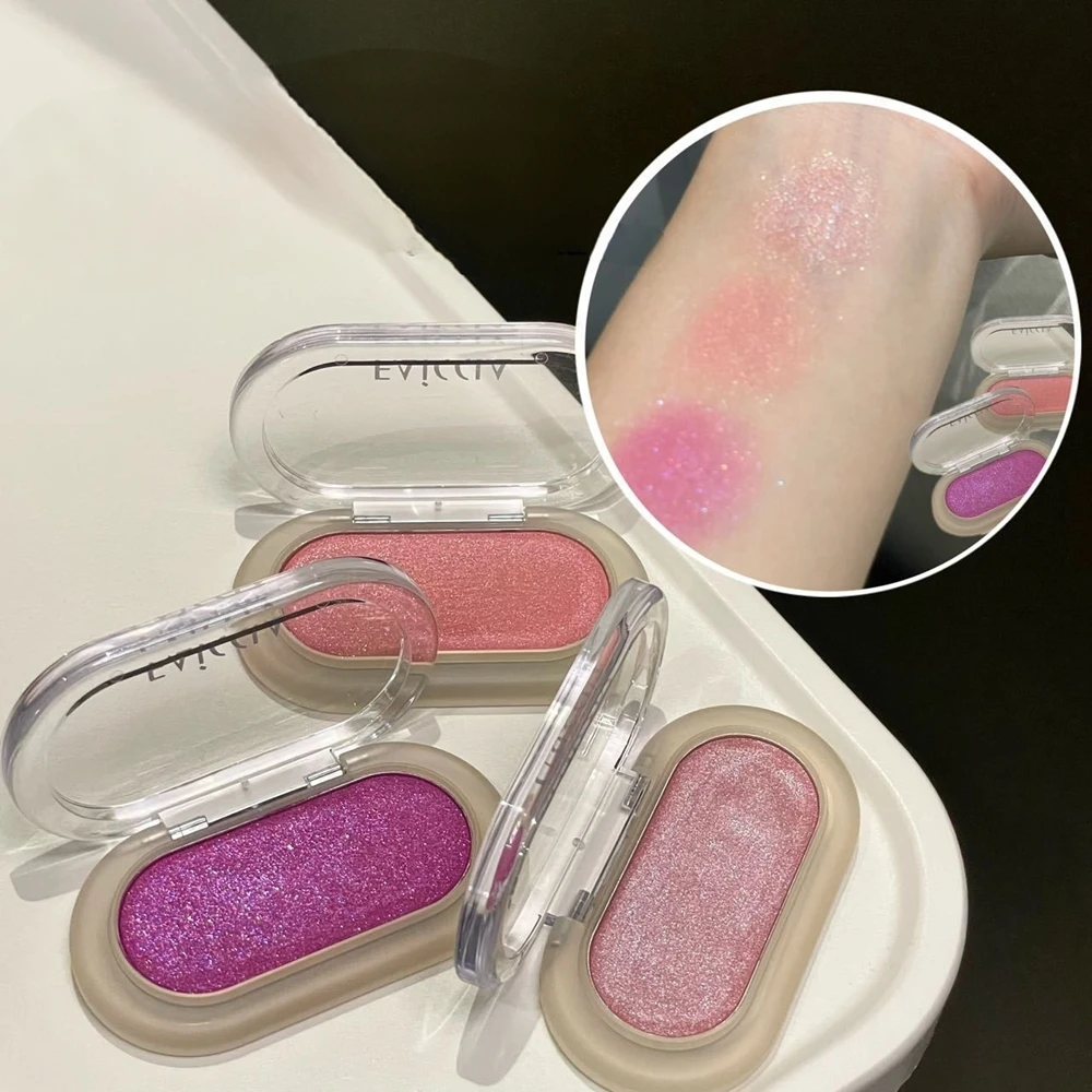 1개 진주 글리터 아이섀도 팔레트 단색 다이아몬드 쉬머 실크웜 브라이트닝 하이글로스 스팽글 핑크톤 하이라이터
