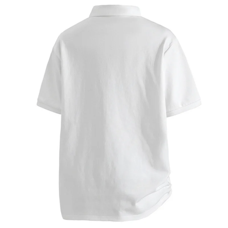 Polo Shirt Plus Size Men's Short sleeve T-shirt Summer New Lapel Loose Oversized Large Man Pearl Cotton T-shirt Male Clothing
