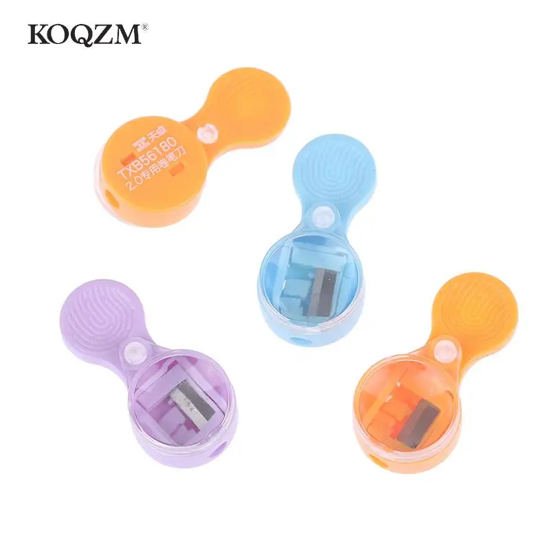 4pcs Pointer Pencil Sharpener Mini 2mm Leads Sharpener Portable Sharpener With Magnifying Glass Sharpening Tool