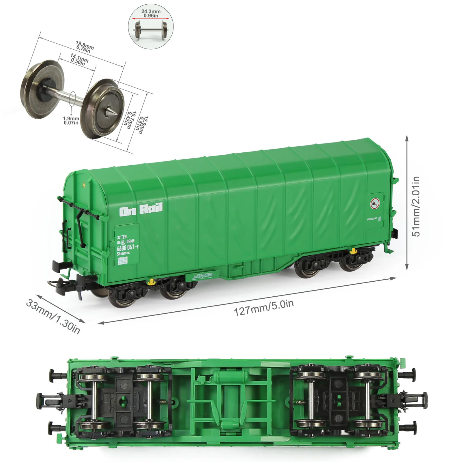 C8762 Evemodel Model Trains HO Scale 1:87 Covered Coil Wagon Freight Car