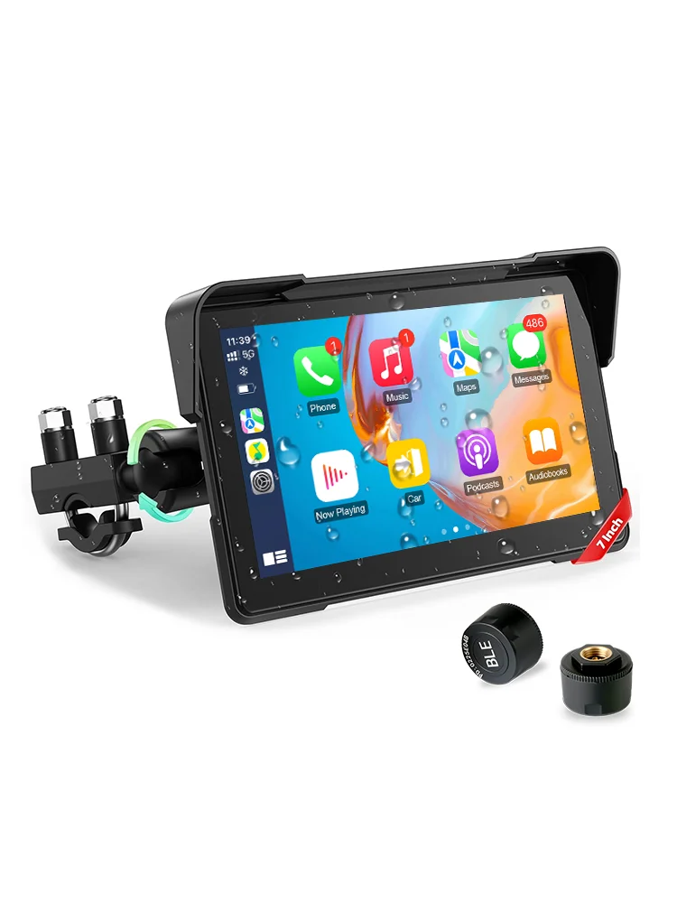 5/7 inch motorfiets CarPlay-scherm met TPMS GPS voor Moto-navigatiescherm Android Auto digitaal motorfietsdashboard BT - afbeelding 2