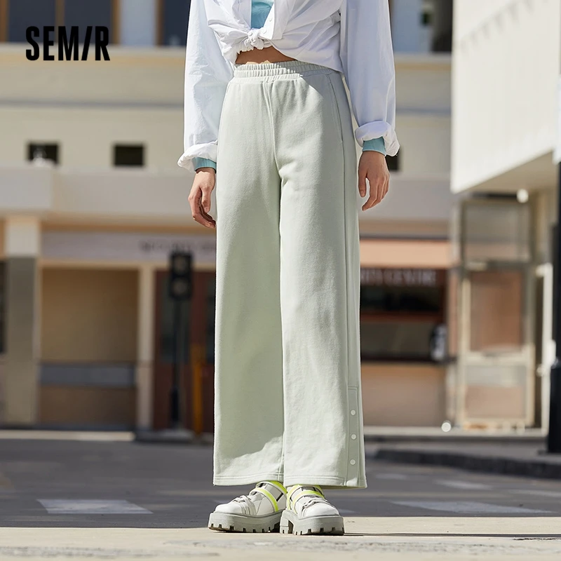 

Semir Casual Pants Women'S Split Wide-Leg Pants Simple Style 2022 Early Spring New Thin Mopping Pants Women'S Pants