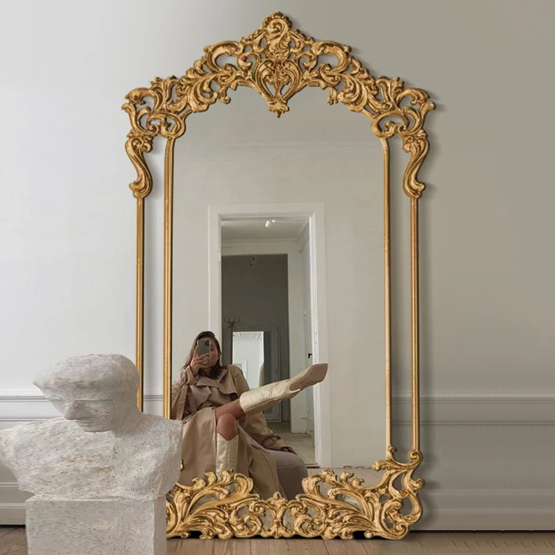 Design Bedroom Mirrors Full Body Nordic Wooden Tall Luxury Vintage Floor Mirrors Designer Modern Miroir Sur Pied Furniture Home image 6