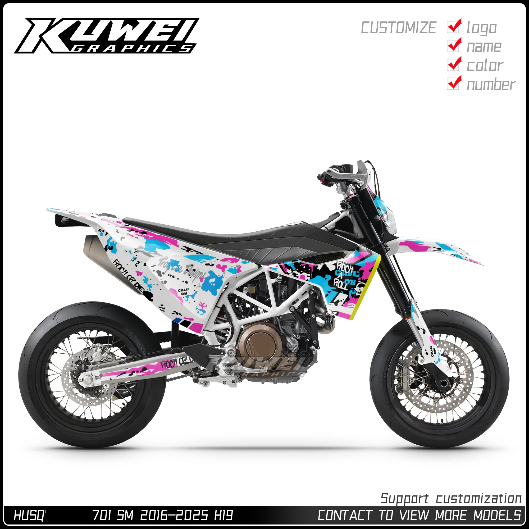

Suitable for Husqvarna 701 Sm 2016 2017 2018 2019 2020 2021 2022 2023 2024 2025 Graphics Kit Decals Kit Sticker Personalized Customization