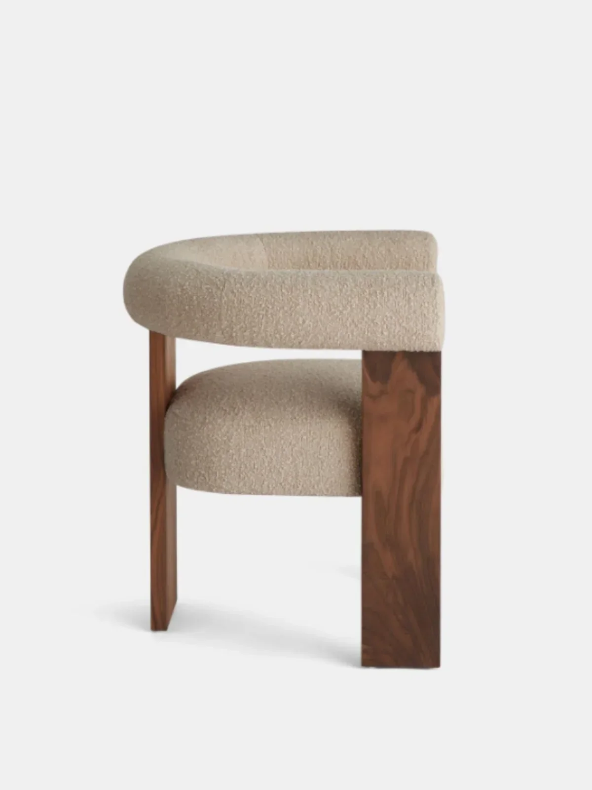 Nordic solid wood casual dining chair retro home lamb wool bedroom leisure chair model house sales business negotiation chair