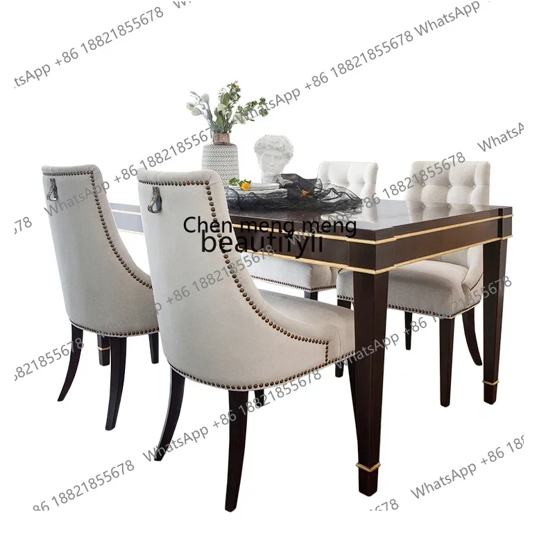 

ss8350 hair combination light luxury post-modern solid wood, European simple small apartment household rectangular dining table