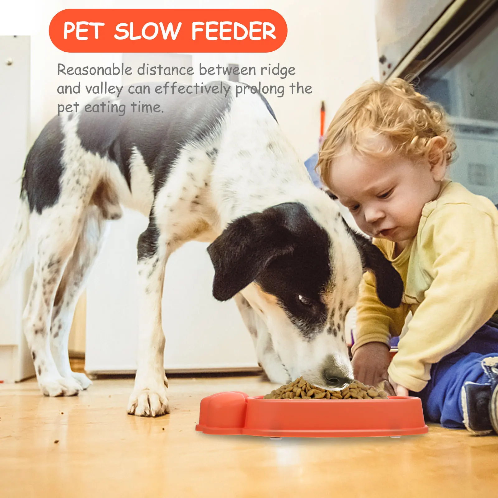 

Carrot Shape Pet Slow Feeder Bowl Smooth Surface Slow Feeding Dog Cat Bowl Promotes Reduces Indigestion Bloating