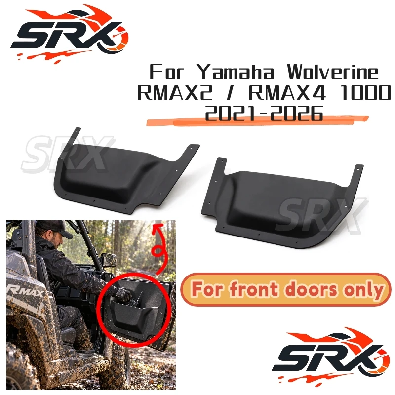 For Yamaha Wolverine RMAX 1000 RMAX2/RMAX4 2021-2026 UTV Front Door Storage Pockets Interior Door Panel Storage Tray