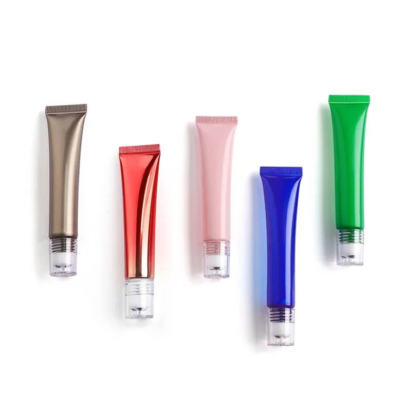 10-200 pces 15ml 20ml 30ml vazio creme para os olhos rolo bola tubo cosméticos recipientes de mangueira macia espremer creme de cuidados com a pele tubo macio