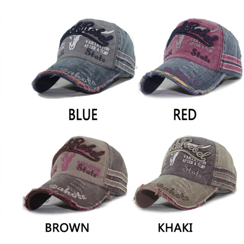 Men Baseball Cap Women Retro Canvas Denim Letters Patchwork Vintage Baseball Cap Unisex Snapback Hat Autumn Hip Hop Hats Summer