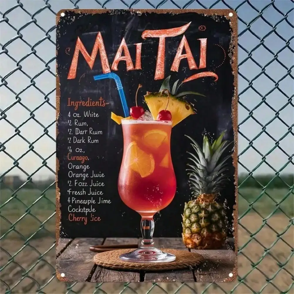 Mai Tin Metal Sign Vintage Wall Decor Weather-Resistant Art for Home, Garden, Patio Living Room