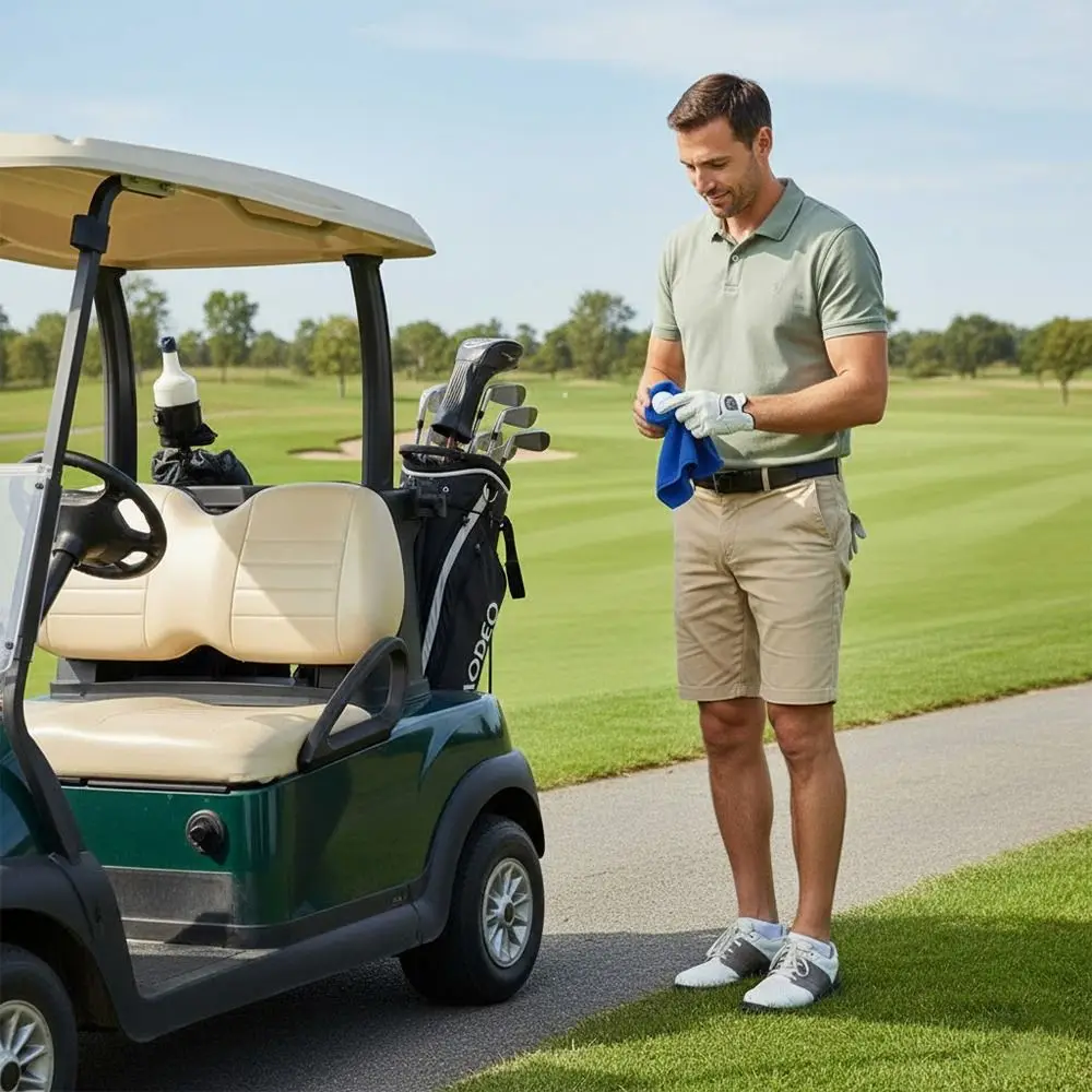 

Portable Microfiber Golf Towel with Retractable Hook Quick Drying Golf Cleaning Cloth Absorbent Golf Wipe Cloth Golf Supplies