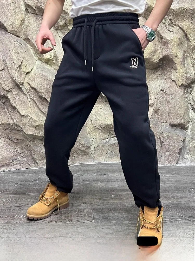 

Thiened Orlon Fce мужские прямые повседневные брюки приятные для кожи теплые брюки из полиэстера и спандекса осень-зима для отдыха