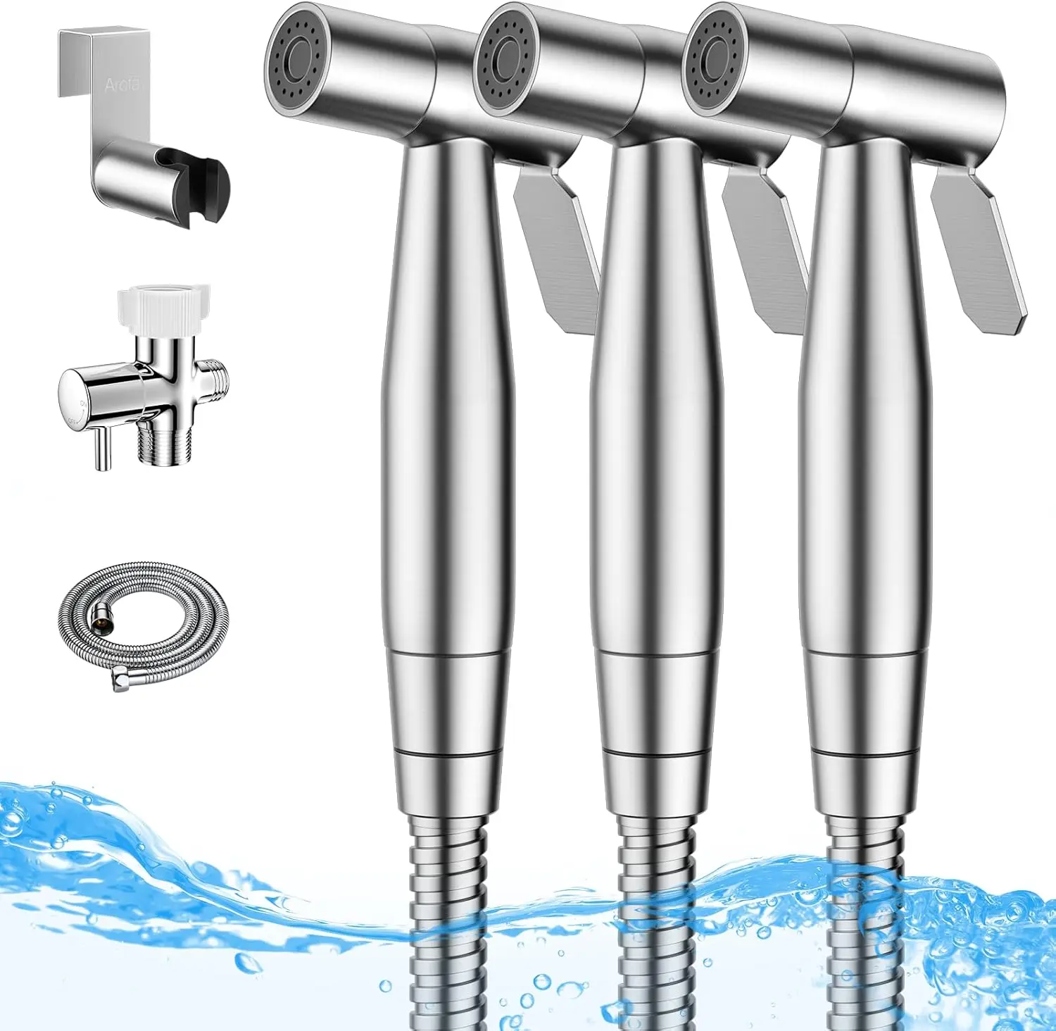 Handheld Bidet Sprayer for Toilet - 3 Pack Bidets Faucet for Existing Toilets Cloth Diaper Jet Sprayer, Stainless Steel