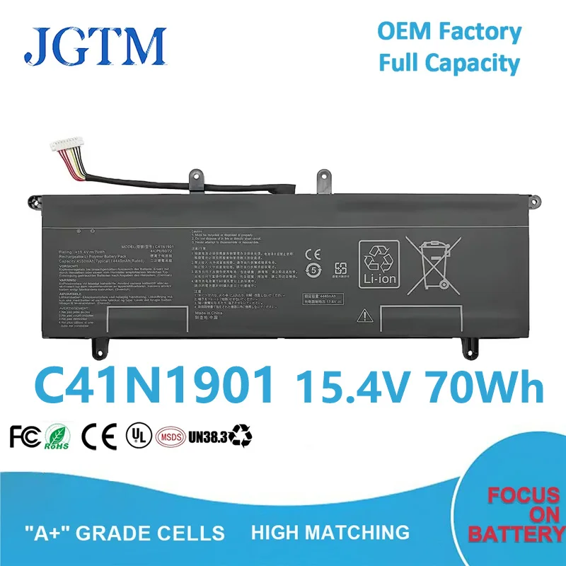 JGTM C41N1901 15.4V 70Wh Laptop Battery for Asus ZenBook Duo UX481 UX481FA UX481FL UX481FLY UX481F X481FL UX481FL-BM002T