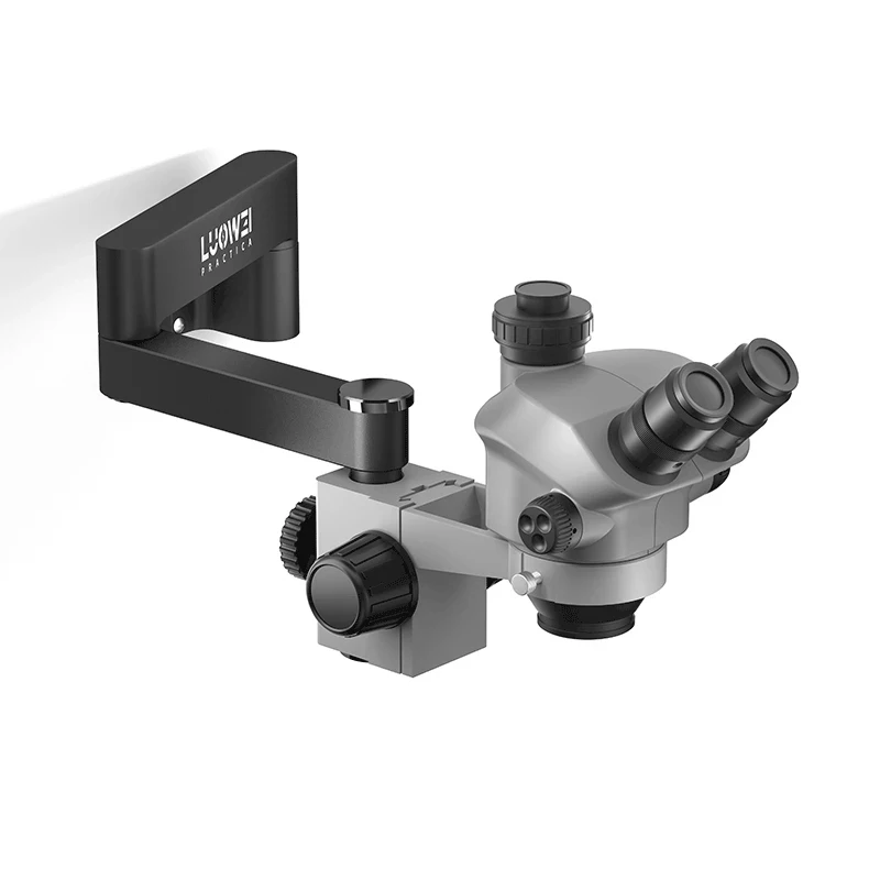 LUOWEI WCI3-7050BG-TV 7-50X Triocular Wall-Mounted Microscope w/ CTV Port WF10X/22 Eyepiece 100mm WD for Electronics/Soldering