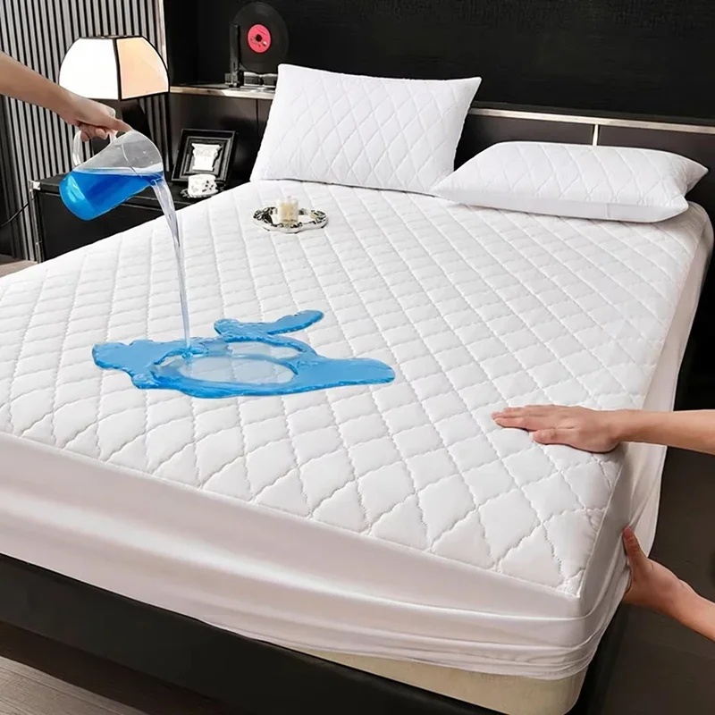 Ultrasonic Embossed Waterproof Mattress Protector Super Soft Thickened Elastic Bed Sheet Quilted Single Double Mattress Cover
