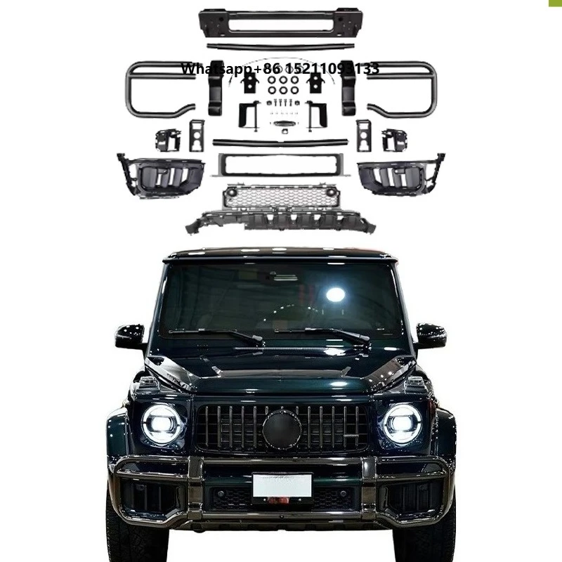 2025 Glossy Black New G Class 1V1 Bull Bar W465 G63 Front Bumper Guard for Car Body Kits BULL BAR WITH BRACKET
