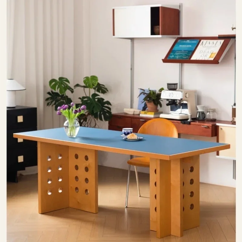 

Cross Table Color Matching Nordic Retro Desk Home Dining Table Computer Desk Study Table Workbench