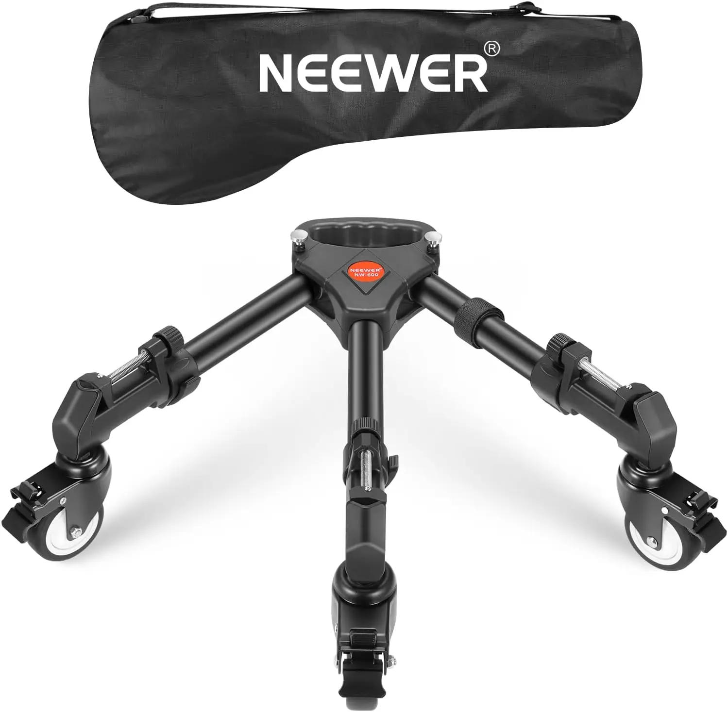

Heavy Duty Tripod Dolly with 3" Rubber Wheels, 50lbs Capacity for DSLR Cameras and Video Lighting
