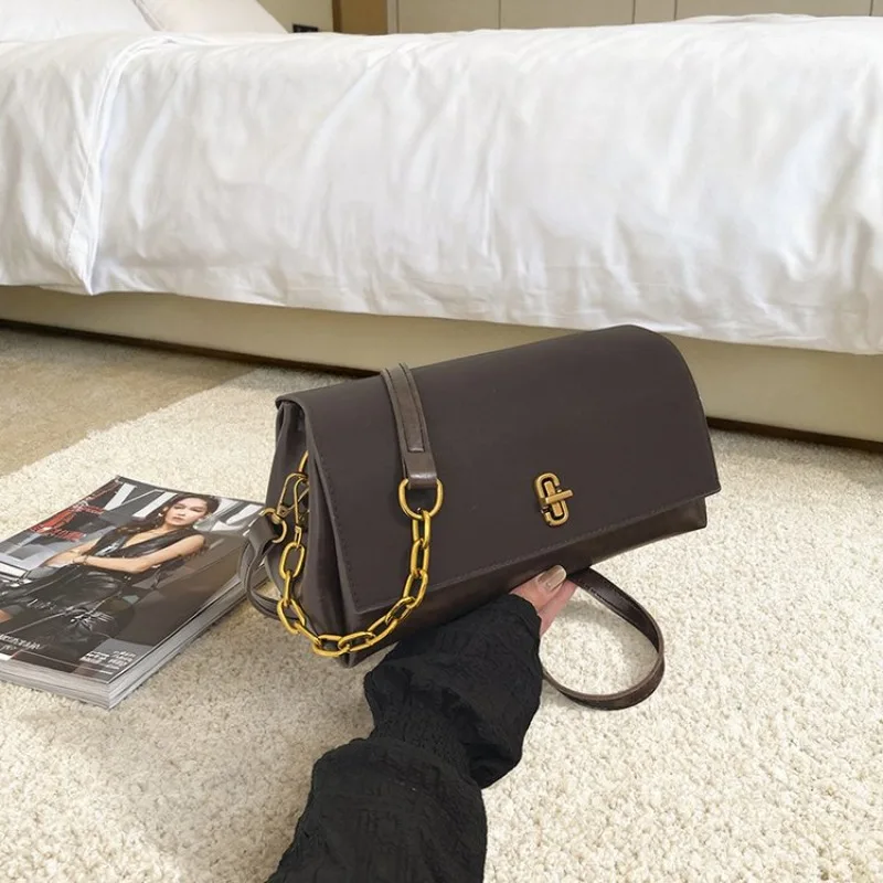 Minimalist Vintage Diaper Bag Women Simple Elegant Handbag Leather Crossbody Shoulder Purse Large Capacity Tote Shopper