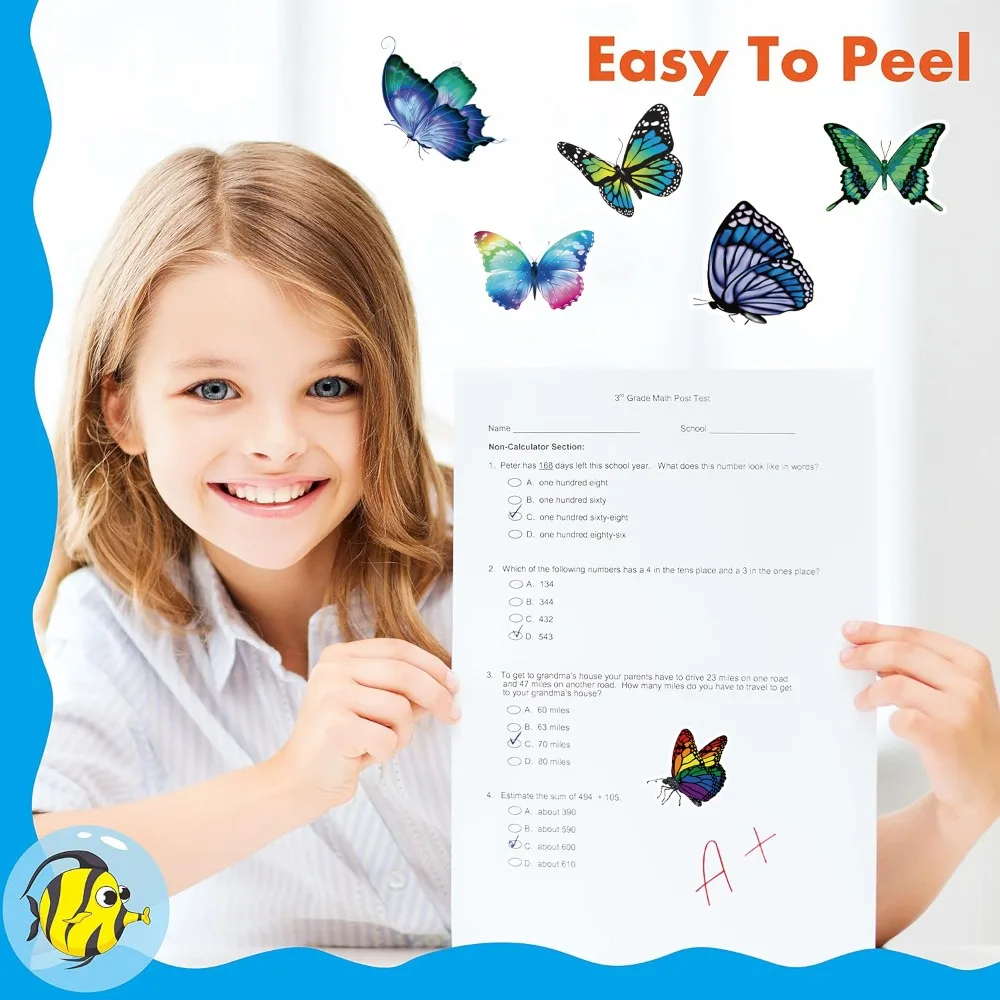 500 قطعة/لفة الكرتون فراشة الكتابة على الجدران ملصقات DIY بها بنفسك الهاتف الغيتار المحمول دفتر حقيبة مقاوم للماء مكافأة ملصق لعبة أطفال #6