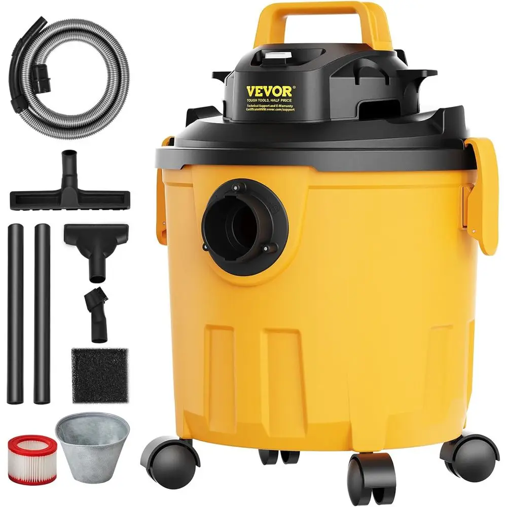 

Shop Vac Пилосос для влажной и сухой уборки, 5 галлонов, 6 пиков HP — мощное всасывание с функцией вентилятора и насадками, щелевая насадка 2-в-1