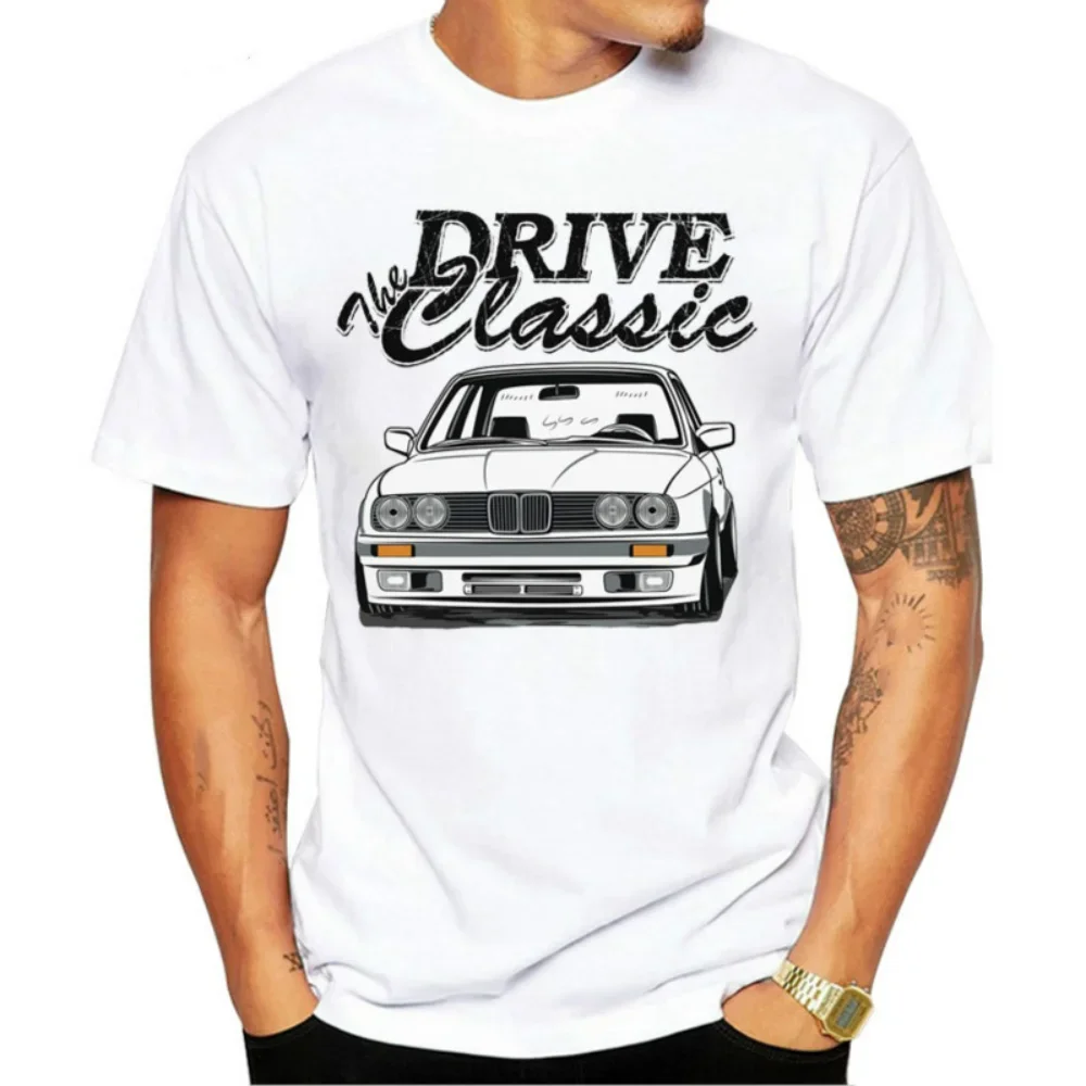 

Men's Short Sleeved T-shirt, Vintage BMW Printed Vintage Shirt, Comfortable and Casual White Sports Shirt, Suitable for Simple S