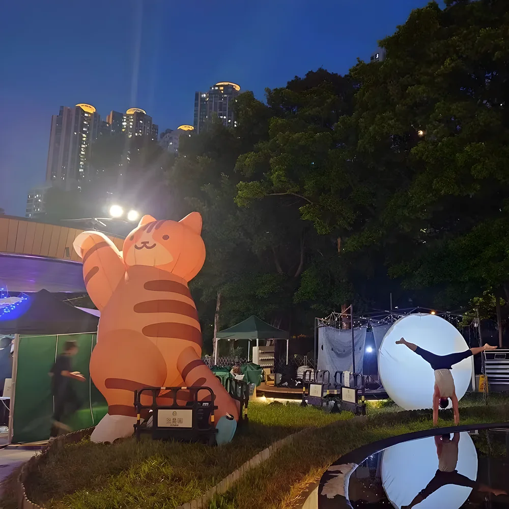 Globo inflable gigante de mascota Animal de gatito de soplado de aire de dibujos animados de gato con soplador edificio decoración al aire libre evento publicidad Pro