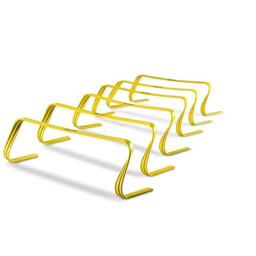 

6X Ultra Durable Agility Hurdles - for Athletes of All Skill Levels, 6pk of 6-in Tall Hurdles, Bright Yellow Color, Made of Dur