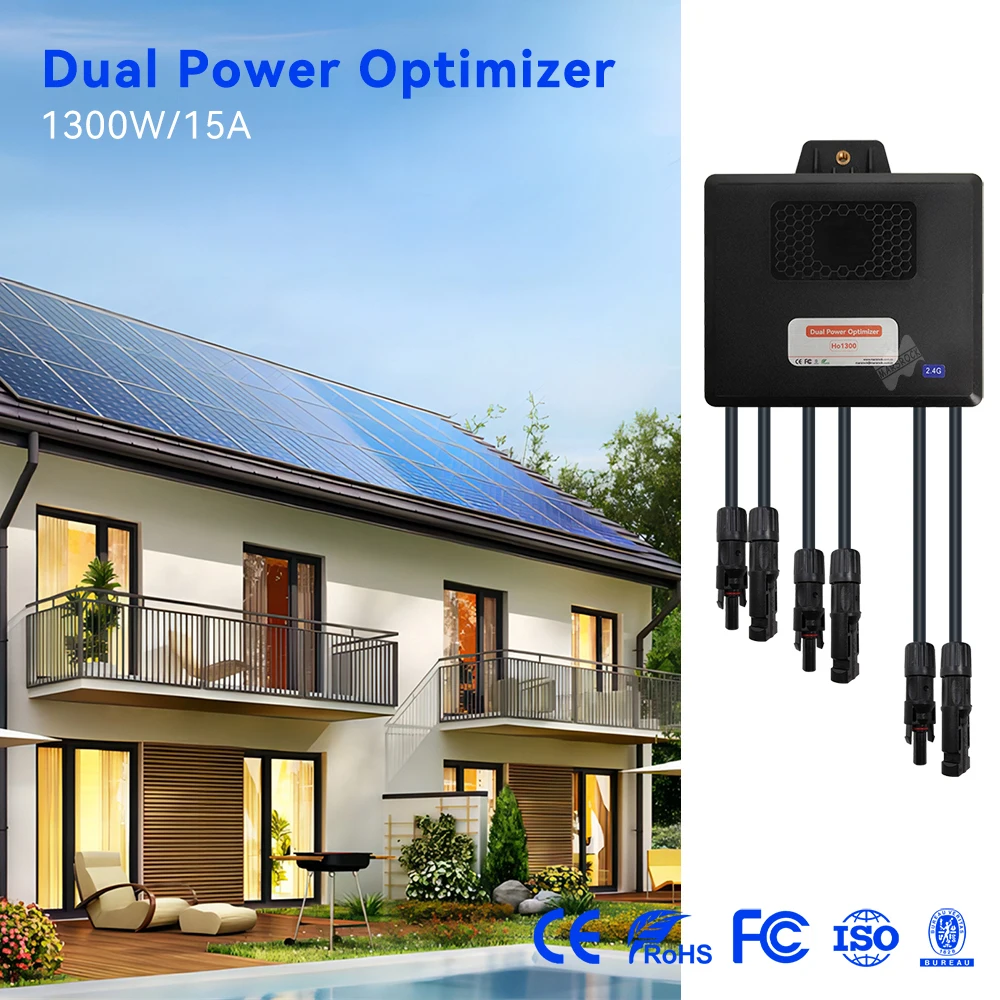 Imagem -02 - Otimizador de Energia Fotovoltaica para Monitoramento do Sistema de Painel Solar Limitação de Tensão Anti-hotspot 400w 600w 800w 1300w 1600w Entrada 13v75v Ip68