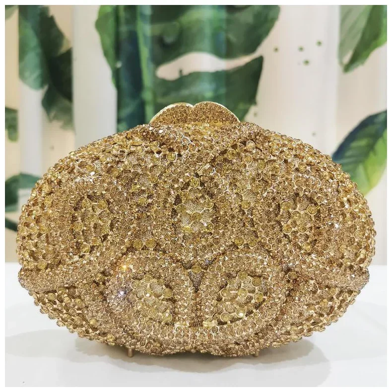 

Women Gold Crystal Snake Animal Evening Bag Hollow Out Banquet Dinner Clutch Purse Diamond Wedding Bridal Birthday Party Handbag