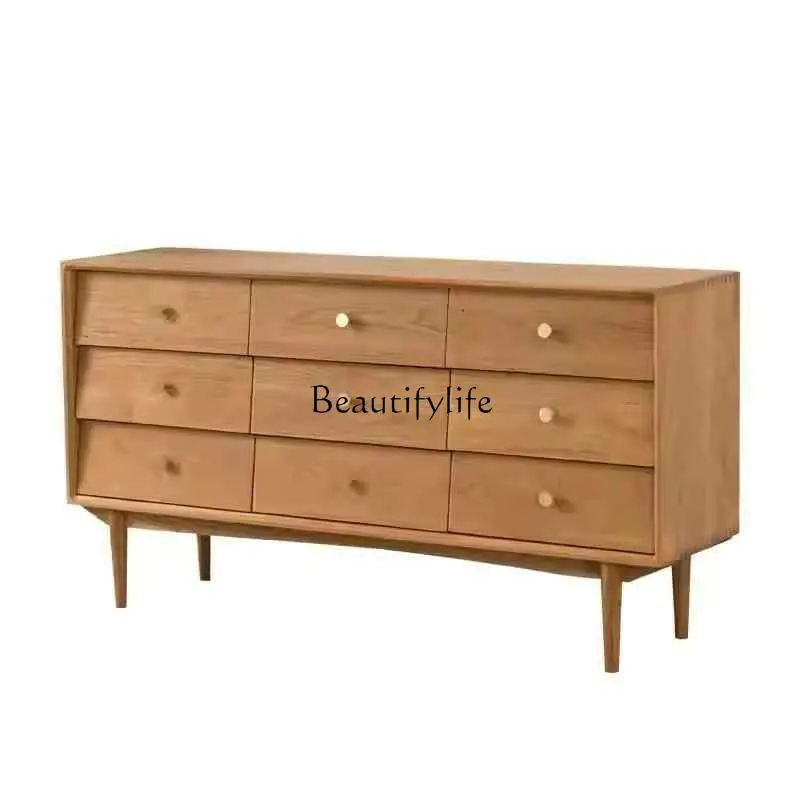 

*Nordic solid wood bedroom storage cabinet living room cherry wood storage side cabinet