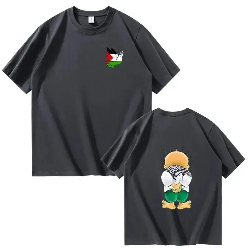Handala T-shirt Men Fashion Summer Cotton Short Sleeve T Shirt Women Cool Casual Harajuku Hip Hop Streetwear Tee Tops Camiseta