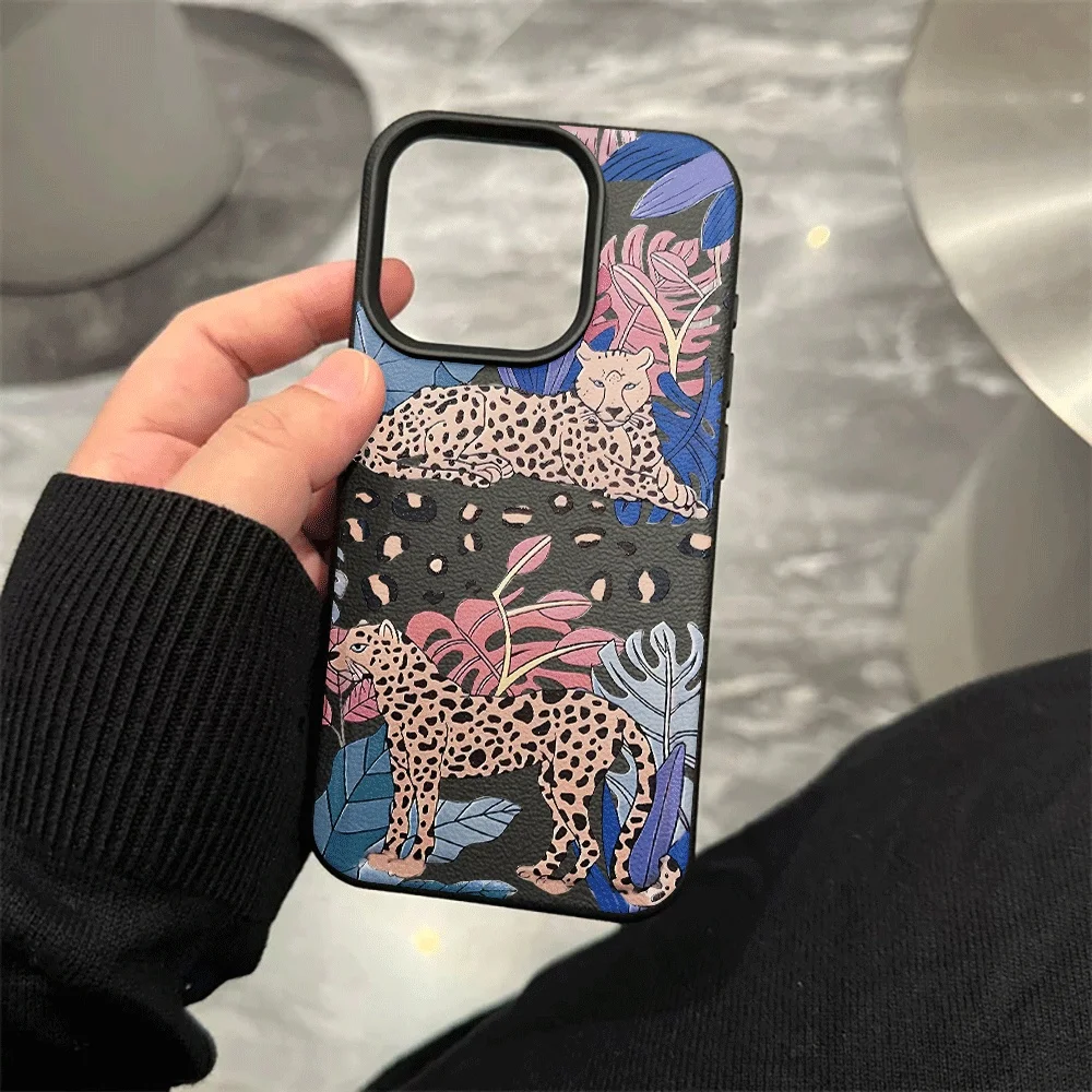 Tropische Geparden-Handyhülle für iPhone 17 16 15 14 13 12 11 Pro Max 16 15 14 Plus 17 16 15 14 13 Pro 17Air Silikon-Matt-Cover – Detail 8