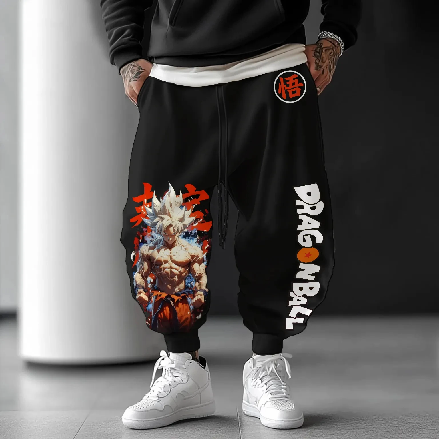 Dragon Ball GOKU animatie randprintbroek nieuwe Amerikaanse sportmode herfst katoenen legging voor heren en dames