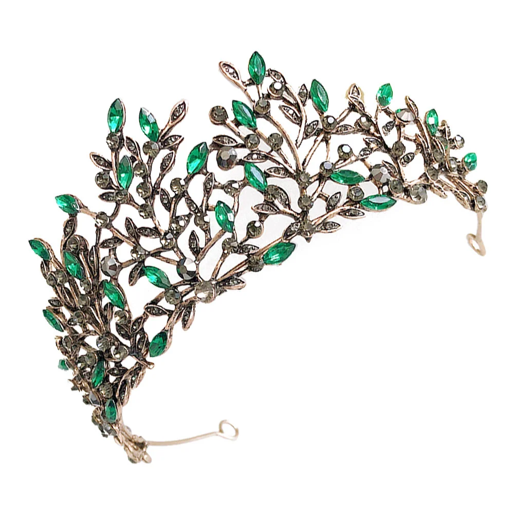 Corona di strass a foglia Fascia delicata Decorazione per capelli leggera Accessorio per ragazza Sposa Squisito ed elegante gioielli in cristallo bianco