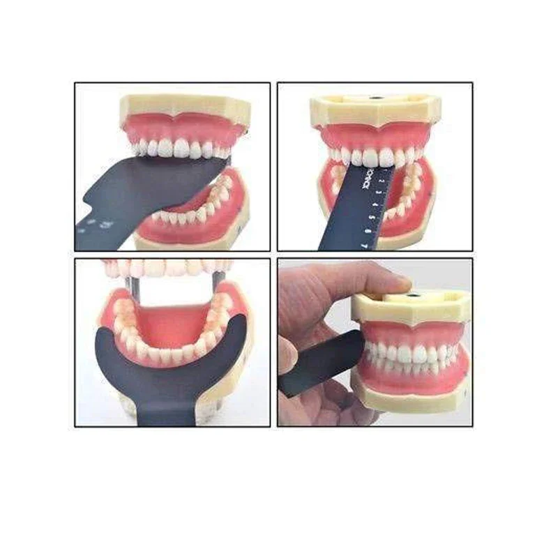 6PCS Dental Orthodontic Black Background Board Photo Image Contrast Board Oral Cheek Plate with Scale Mark Autoclavable Tools