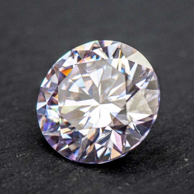 Moissanite Wholesale Light Purple Color Round Cut Lab Grow Gemstone for Jewelry Diy Making Materials with GRA Certificate