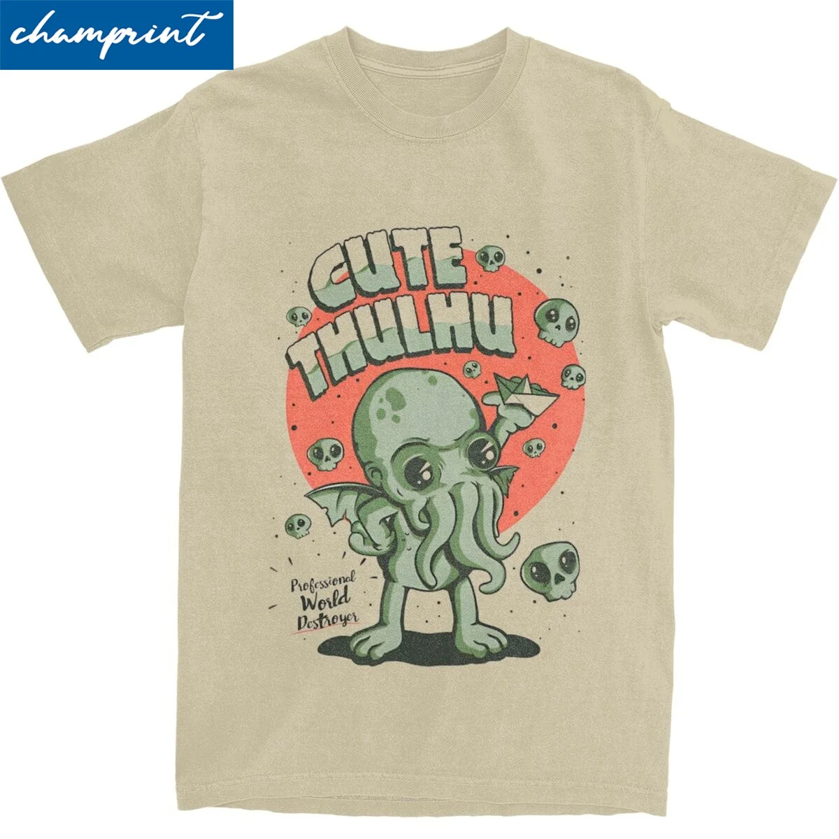 Cutethulhu Cthulhu Monster Tshirt Unisex Cotton Top Tee Printed Round Neck Short Sleeve