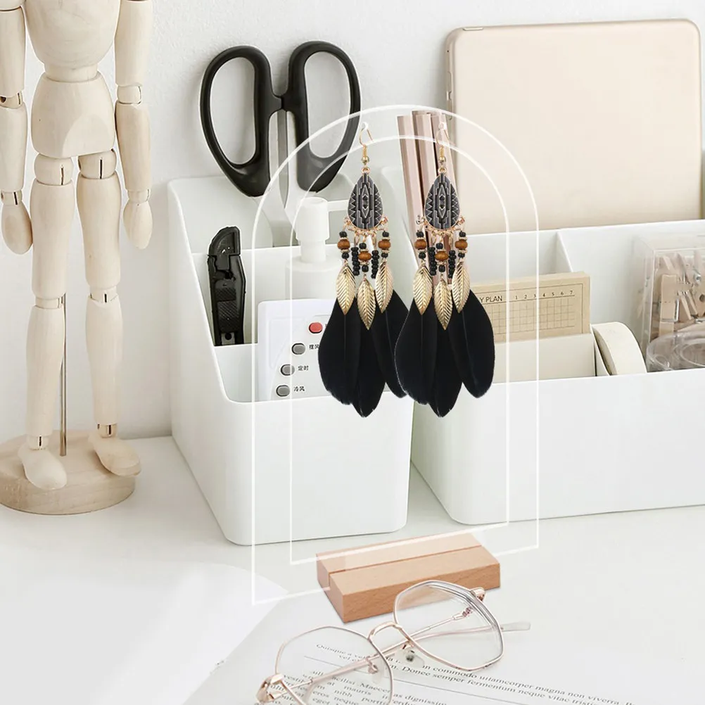 

Набор из 1 шт. Настольная подставка для серег с деревянным основанием, органайзер для ювелирных изделий, держатель для демонстрации серег, прочная и элегантная витрина для продажи серег