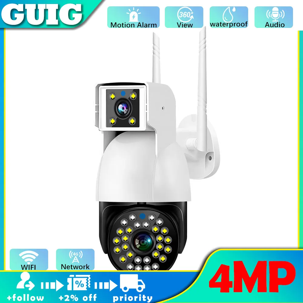 

4mp 4G WiFi camera indoor and outdoor security monitoring Two-way voice mobile body detection outdoor IP CCTV monitoring