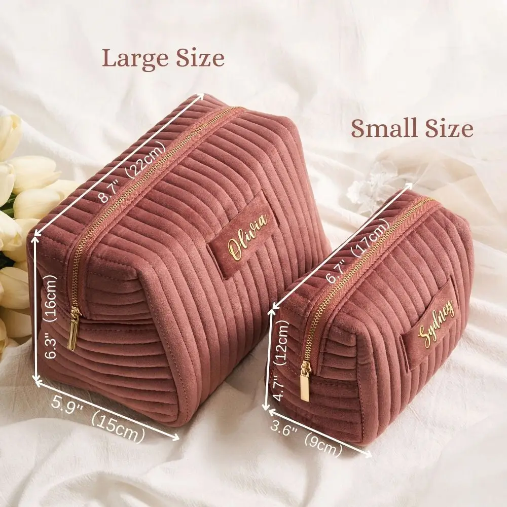 Large Capacity Velvet Makeup Bag Women Cosmetic Bag Fashion Travel Toiletry Bag Portable Makeup Pouch