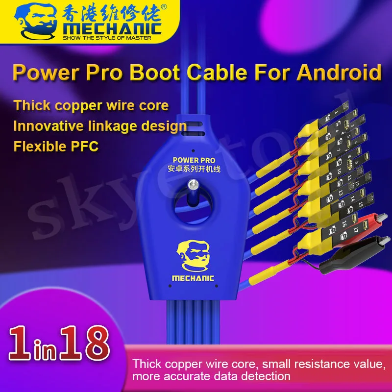 Mecânico power pro 1 a 18 linha de inicialização de energia série android forhuawei samsung xiaomi htc redmi cabo de ativação da placa-mãe