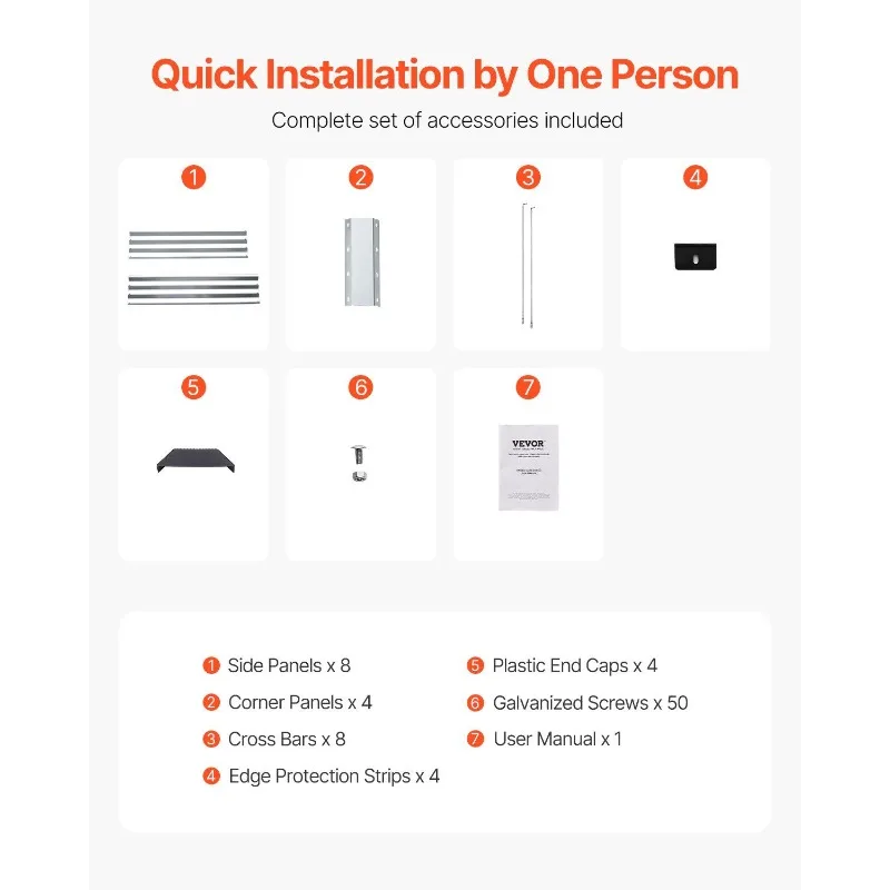 سرير حديقة معدني مرتفع مقاس 12 × 4 × 1 قدم صندوق زراعة مجلفن خارجي فضي