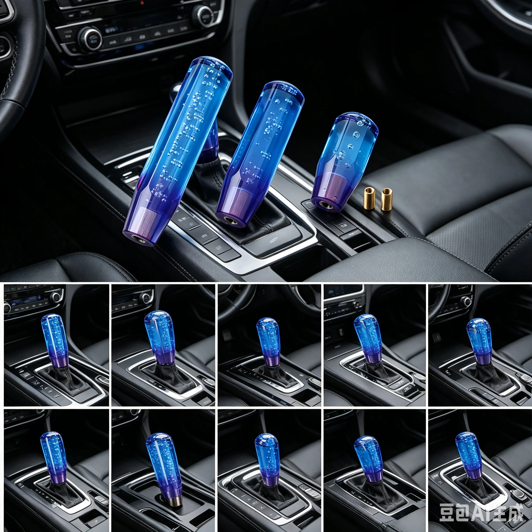 10 15 20cm Car Blue Color Stitching Multicolor Gear Shift Knob Crystal Bubble Gear Shift Knob Colorful Shifter Lever