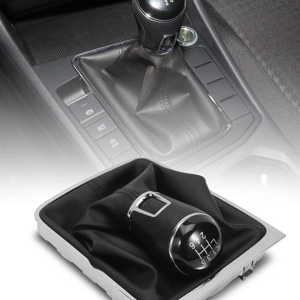 Pomo de palanca de cambios manual de 6 velocidades con cubierta de cuero PU 3AA711113A PARA Volkswagen VW Passat B7 362 365 CC 358 2011-2015