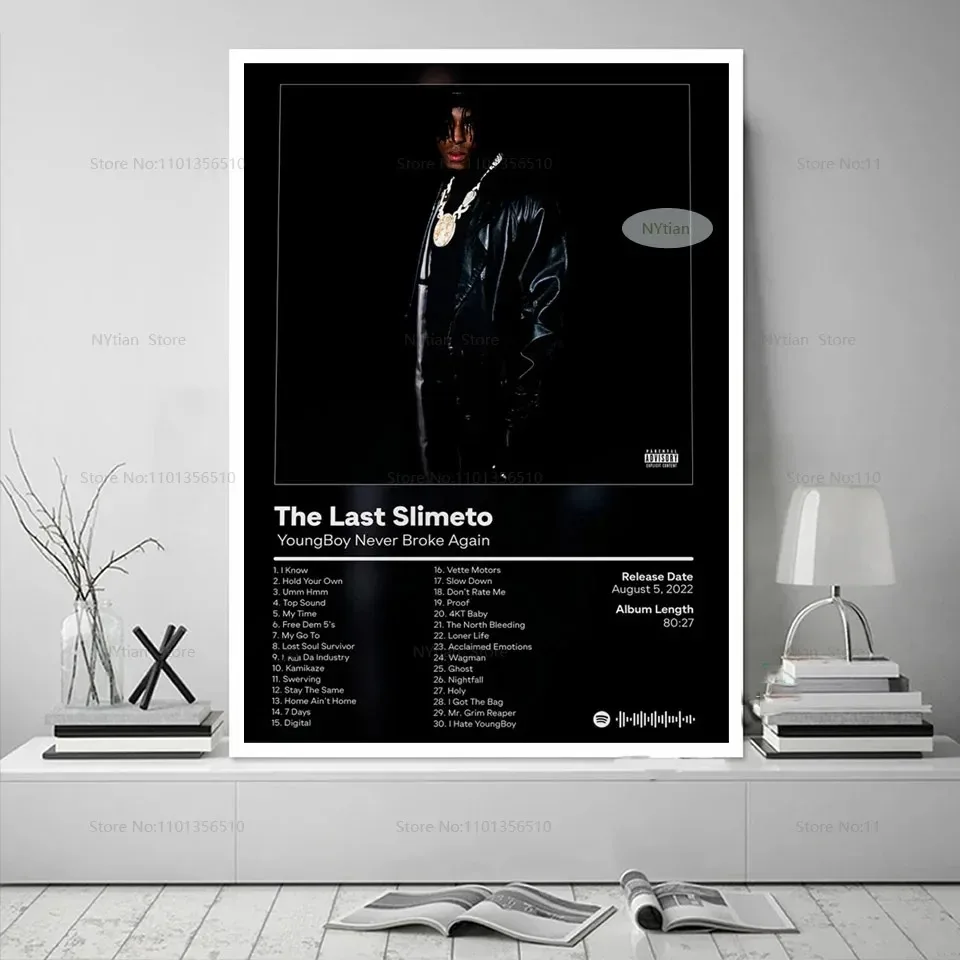 Poster Prints YoungBoy Never Broke Again Last Slimeto Hip Hop Music Album Cover Wall Art Picture Canvas Painting Room Home Decor
